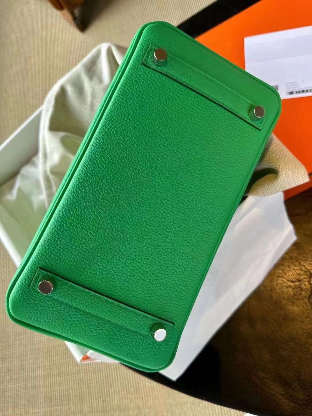 에르메스 버킨백25 그린 은장 토고가죽